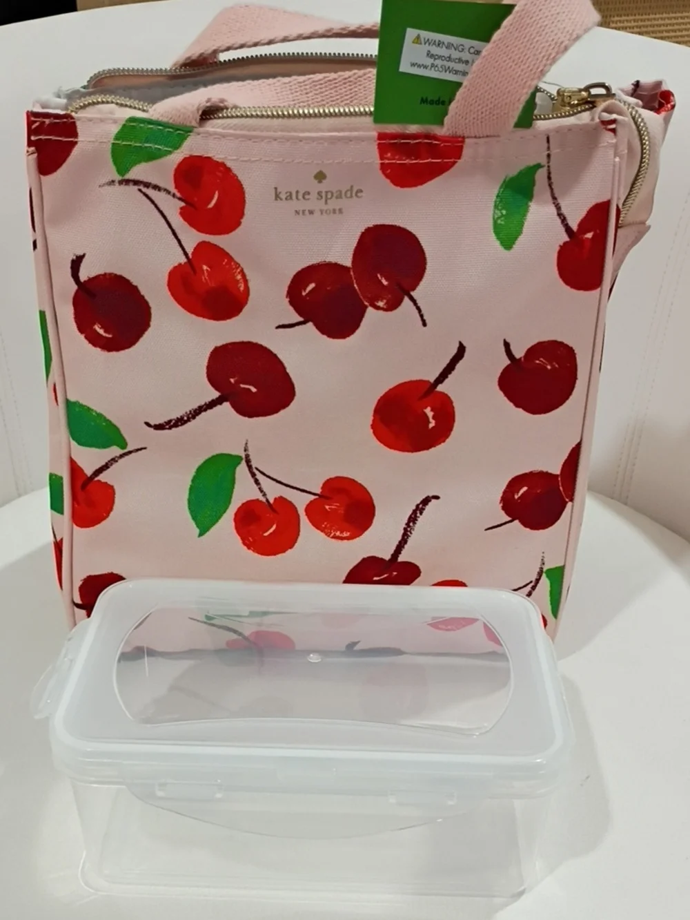 kate spade Pink Cherry-Print Lunch Tote